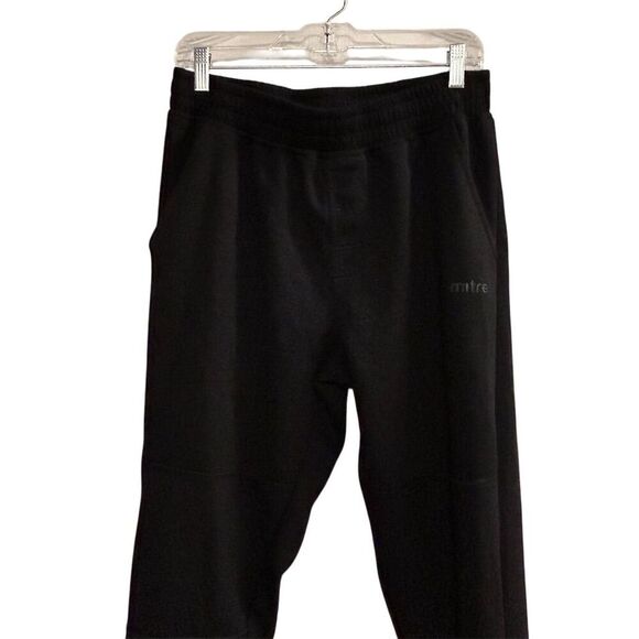 Mitre Men's Black Fleece Jogger Sweatpants Size L Casual Tapered Fit - Picture 8 of 12